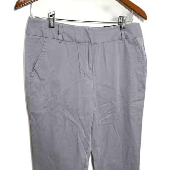 NWT Victor Alfaro Grey Cotton Blend Slim Ankle Pants Lightweight Work Slacks 6 - Picture 4 of 11